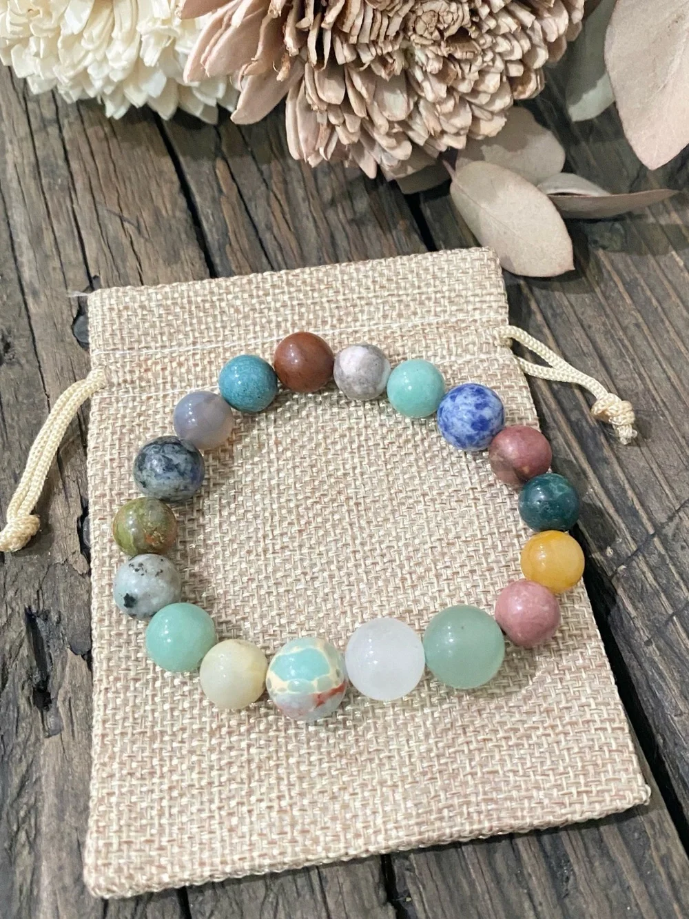 Colorful Gemstone Stretch Bracelet